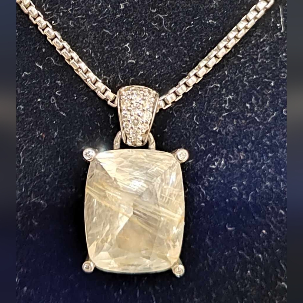 John Hardy NWOT magic cut rutilated topaz 925 Sterling silver pendant necklace